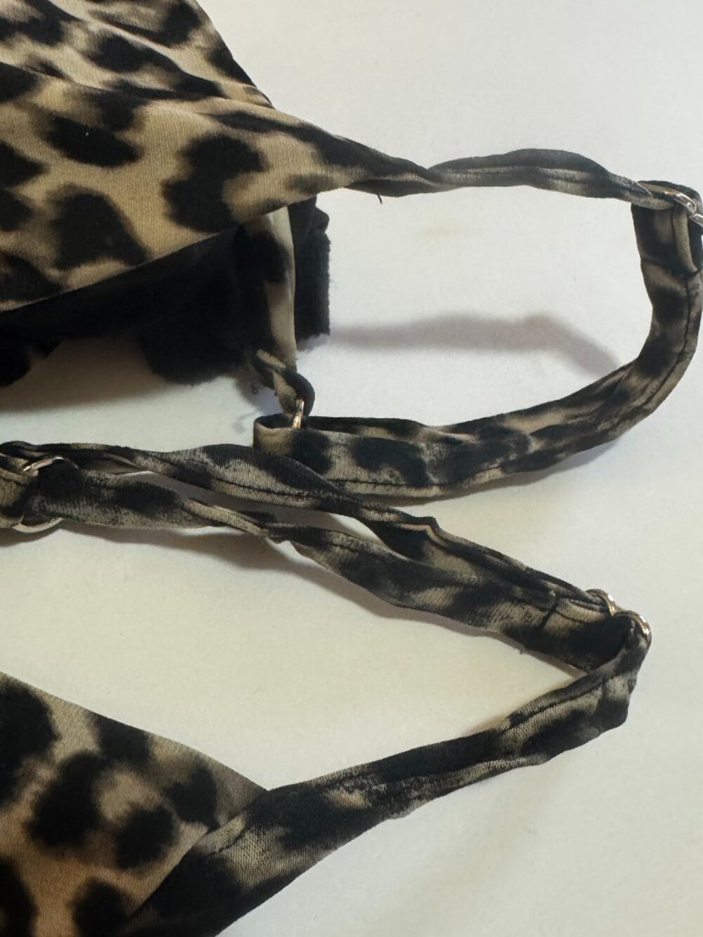 Aqua Green Leopard Print Ruffle Tankini Swim Top 20W Molded Cups - Picture 10 of 14